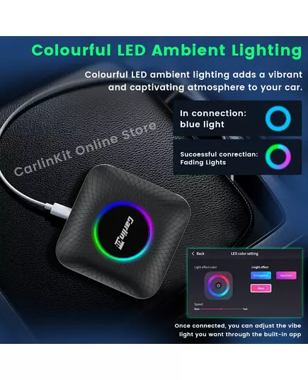 Carlinkit Android 13 Tv Box LED 8 128GB CarPlay Wireless Android Auto Wireless Adapter Support Youtube