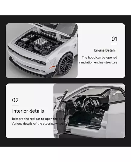Dodge Challenger Hellcat Toy Car for 1 32 Scale Die Cast Metel Cars Toy Pull Back