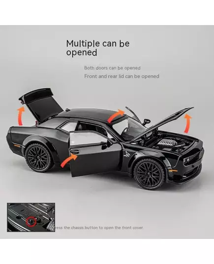 Dodge Challenger Hellcat Toy Car for 1 32 Scale Die Cast Metel Cars Toy Pull Back