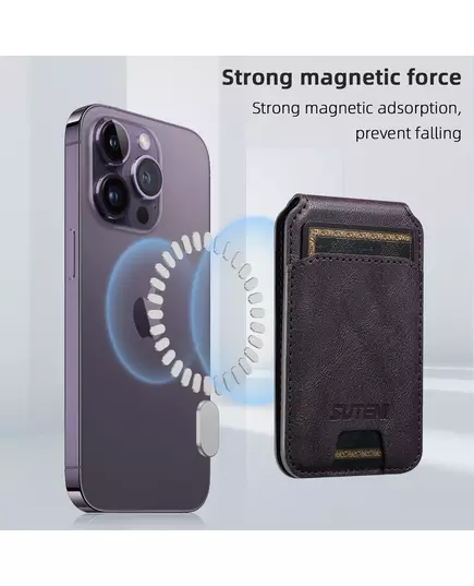 Luxury Leather Cellphone Magsafe Magnetic Card Holder For IPhone 14 11 12 13 15 Pro Max