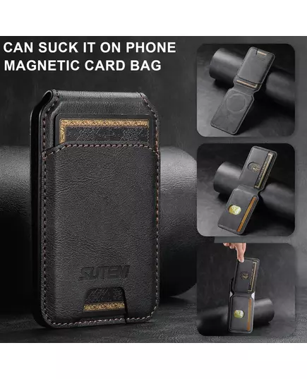 Luxury Leather Cellphone Magsafe Magnetic Card Holder For IPhone 14 11 12 13 15 Pro Max