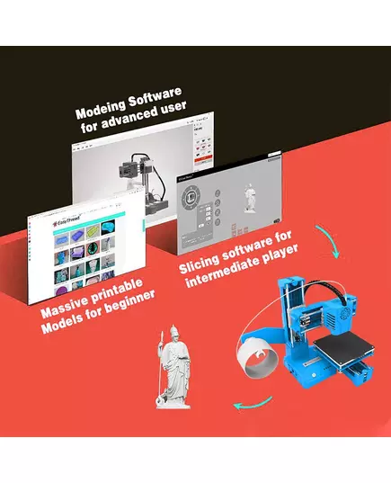 TISHRIC K9 3D Printer Easy Threed Self Developed Modeling 3D Printer Children 3D Printer For Easyware