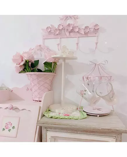 1 Set Pink Bow Wood Coffee Tea Cup Storage Holder Stand Home Kitchen Mug Hanging Display