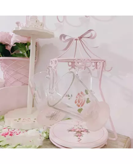 1 Set Pink Bow Wood Coffee Tea Cup Storage Holder Stand Home Kitchen Mug Hanging Display