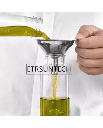 100sets Multifunctional Stainless Steel Funnel Essentail Oil Water Seasoning Wine Flask Funnel For Home Kitchen