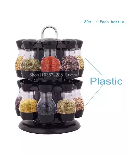 360 Rotating Countertop Rack Spice Bottle Desktop Condiments Storage Box Home Supplies For Kitchen