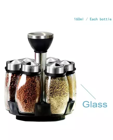 360 Rotating Countertop Rack Spice Bottle Desktop Condiments Storage Box Home Supplies For Kitchen