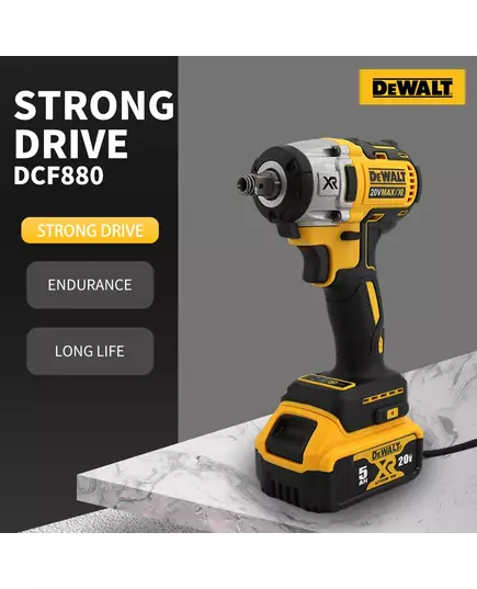 Dewalt DCF880 Brushless Impact Driver Rechargeable 20V Lithium Battery High Torque Electric Wrench Compact Strong Power