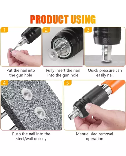 Handheld Nail Gun Powerful Concrete Manual Rivet Silence Gun Ceiling Wall Anchor Wire Slotting Device Roofing