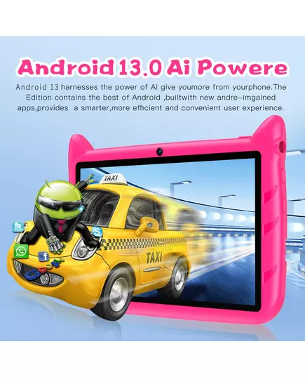 BDF 7 Inch Kid Tablet Android 13 4GB RAM 64GB ROM 1TB Expand 5G WiFi 4000MAH