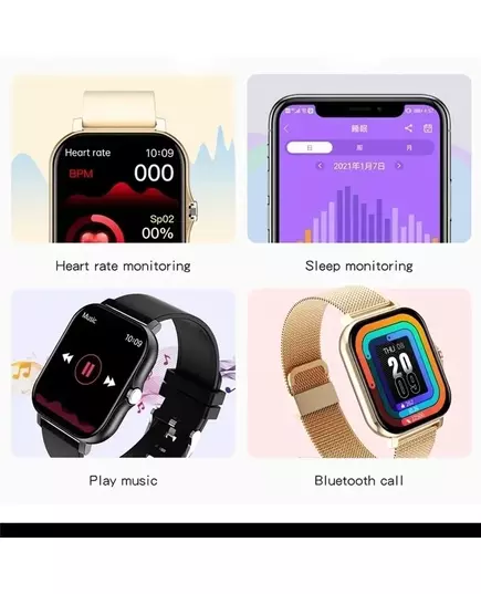 2024 Smart Watch Men Android Phone 1 69 Color Screen Bluetooth Call Blood Oxygen Pressure Monitoring