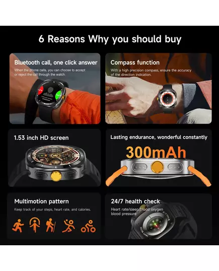 For Samsung Galaxy Watch 7 Ultra New GPS Track Smart Watch Men Amoled Always Display Blood