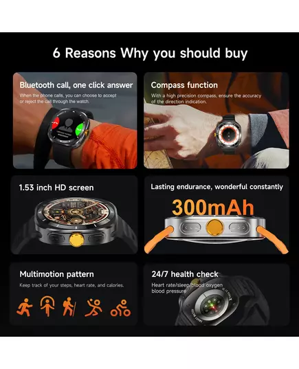 For Samsung Watch Galaxy 7 Ultra GPS NFC Compass Smart Watch Man AMOLED 466 466 Galaxy