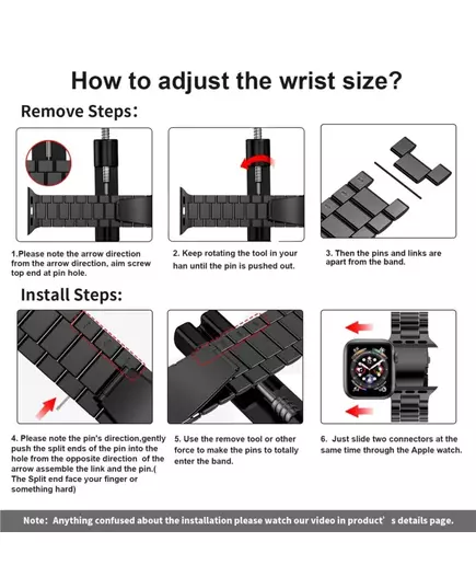 Metal Strap For Apple Watch Ultra 49mm 8 7 45mm 41mm Stainless steel smart watch bracelet