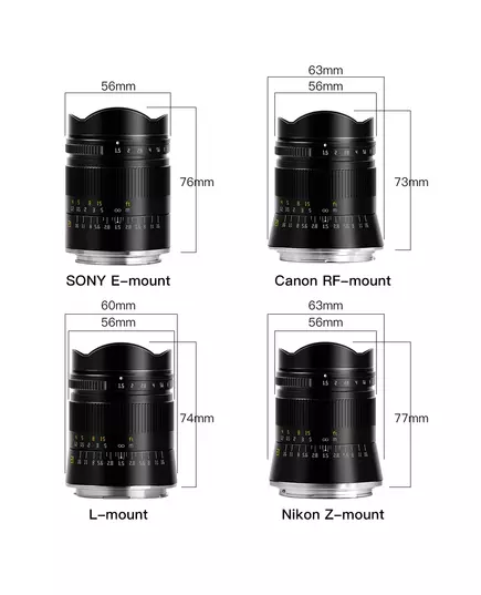 TTArtisan 21mm F1 5 Full Frame Camera Lens for Sony E Canon RF Nikon Z Sigma