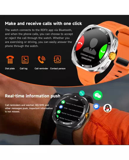 For Samsung Galaxy Watch 7 Ultra NFC GPS Compass Smart Watch Outdoor Sport Man 466 466