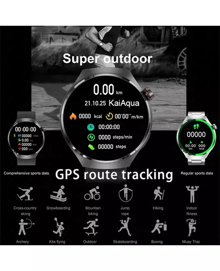 New GT4 Pro GPS NFC Smart Watch Men 360 360 AMOLED Screen Heart rate Bluetooth Call