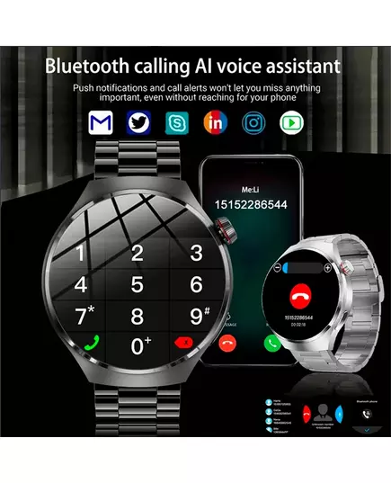 New GT4 Pro GPS NFC Smart Watch Men 360 360 AMOLED Screen Heart rate Bluetooth Call