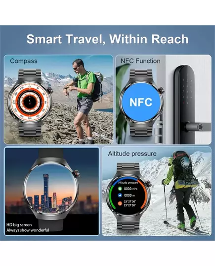 New GT4 Pro GPS NFC Smart Watch Men 360 360 AMOLED Screen Heart rate Bluetooth Call