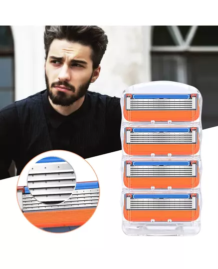 80 16pcs Stainless Steel Blade Sharp 5 Layer Safety Razor for Gillette Fusion Manual Razor Blades