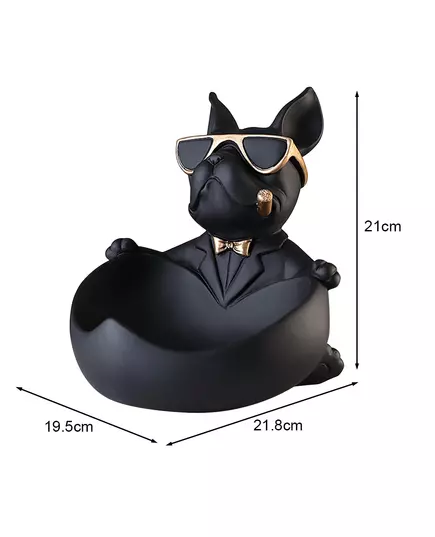 French Bulldog Sculpture Dog Statue with Tray and Keys Holder Storage Gift Home Decor Ornaments Rood