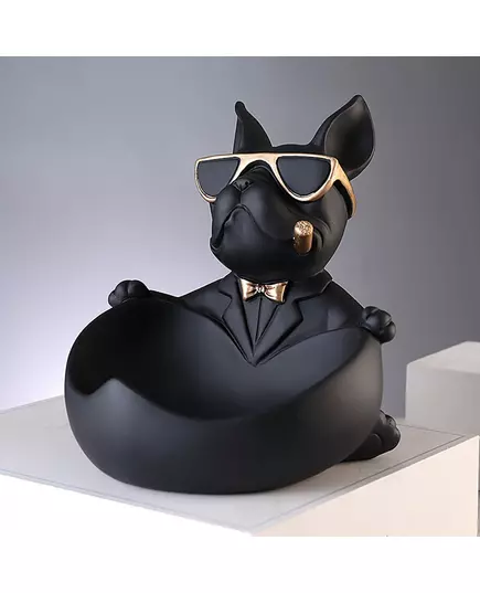 French Bulldog Sculpture Dog Statue with Tray and Keys Holder Storage Gift Home Decor Ornaments Rood