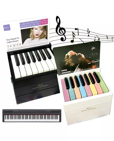Taylor Piano Calendar 2025 Music Sheets Toy Desktop Peripheral Ornaments Piano Desk Calendar Mini Piano Calendar