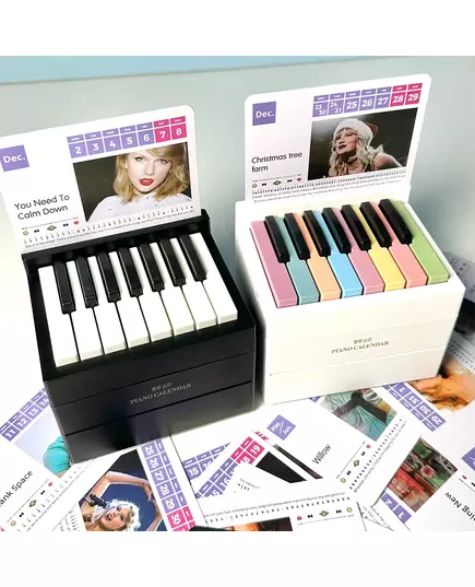 Taylor Piano Calendar 2025 Music Sheets Toy Desktop Peripheral Ornaments Piano Desk Calendar Mini Piano Calendar