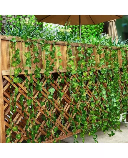 100 2M Artificial Green Ivy Vine Garland Fake Leaf Plants Rattan Hanging Creeper Garlands for Garden