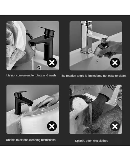 Mechanical Arm Universal Faucet Bathroom Kitchen Splashproof Faucet Bathroom Countertop Basin Hot and Cold Tap Faucet