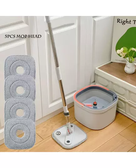 Mop Water Separation Square Mop With Bucket 3PCS Mop Heads 360 Ceaning Microfiber Lazy Floor Floating