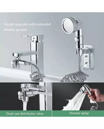 New Handheld Faucet Diverter Valve Shower Head For Home Bathroom Kitchen Faucet Adapter Set Adjustable Diverter