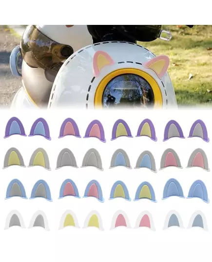 2pcs set Motorcycle Helmet Cat Ears Cute Electric Car Motocross Stickers Driving Styling Universal Helmet Decoration