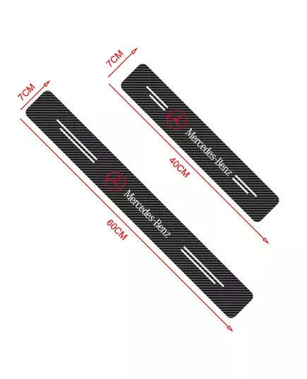 4Pcs Car Door Plate Carbon Fiber Threshold Protector Sticker Decals For Mercedes Benz W166 W212 W204