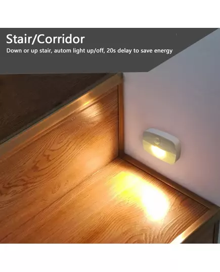 1Pcs LED Night Light Wireless PIR Motion Sensor Lights Corridor Closet Stair Room Lamps Energy Saving
