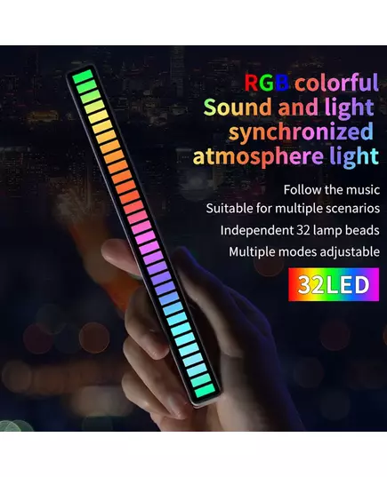 32 LEDS Smart RGB Light Bar LED Light Music Rhythm Ambient Pickup Lamp With App Control