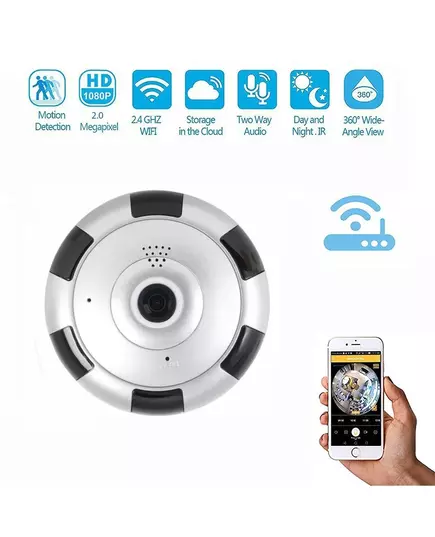 360 Degree Panoramic Camera WIFI V380 Pro APP Fisheye Lens Smart Home Two Ways Audio Surveillance