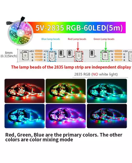 Smart Bluetooth Led Strip Lights RGB 2835 5V USB Smart Life App Controlled for Desktop Screen