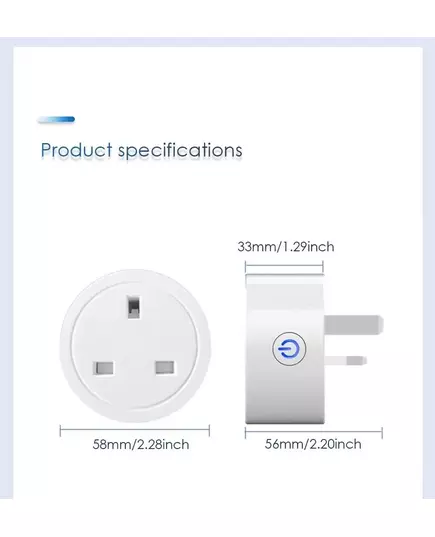 Tuya EWLink WiFi 16A UK Smart Plug Mini Smart Socket Remote Voice Control with Energy Monitor