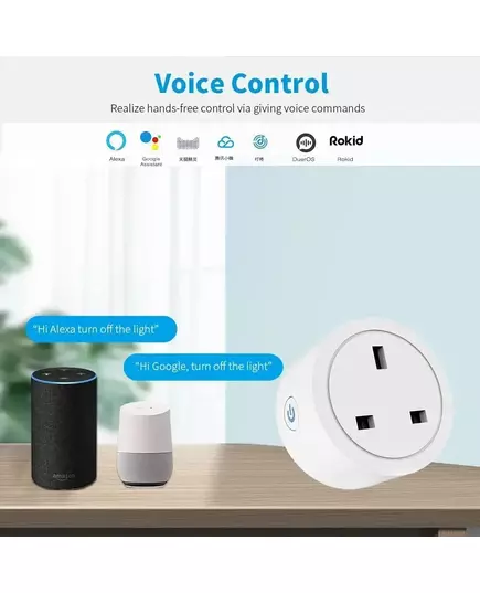 Tuya EWLink WiFi 16A UK Smart Plug Mini Smart Socket Remote Voice Control with Energy Monitor