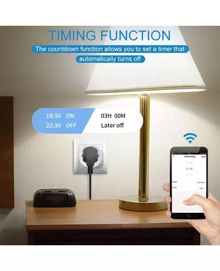Tuya Smart Socket EU16A 20A Wifi Smart Plug With Power Monitoring Smart Life APP Remote Control