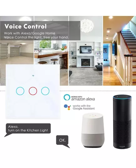 Touch Switch Tuya WiFi Light Wall Smart Switch For EU Smart Home Life Alexa Google Home