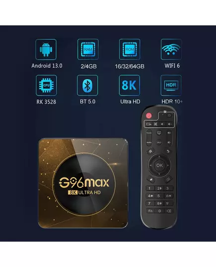 Android 13 8K Ultra HD Smart TV Box Wifi6 Fast Stable Transmission Media Player 4GB64GB Large