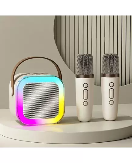 K12 Bluetooth Karaoke Machine Portable 5 3 PA Speaker System with 1 2 Wireless Microphones Home