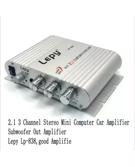 With 12V3A Power Audio Cable Lepy LP 838 MINI Digital Hi Fi Car Power Amplifier 2