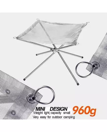 Stainless Steel Outdoor Camping Campfire Fire Rack Foldable Mesh Fire Pit Wood Stove Fire Frame Rack
