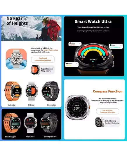 2024 New Galaxy Smart Watch 7 Ultra Men AMOLED Screen Multi Function Sports Fitness Tracker Health