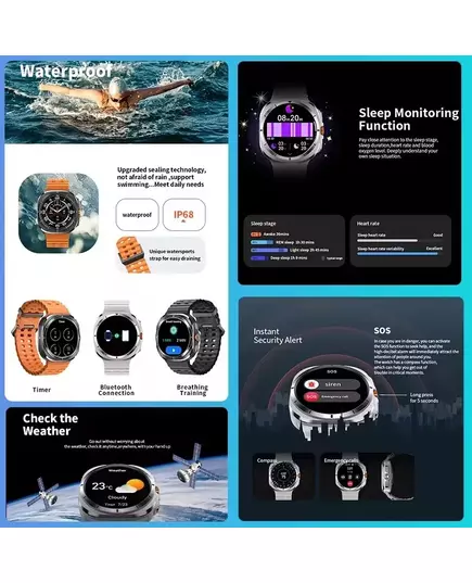 2024 New Galaxy Smart Watch 7 Ultra Men AMOLED Screen Multi Function Sports Fitness Tracker Health