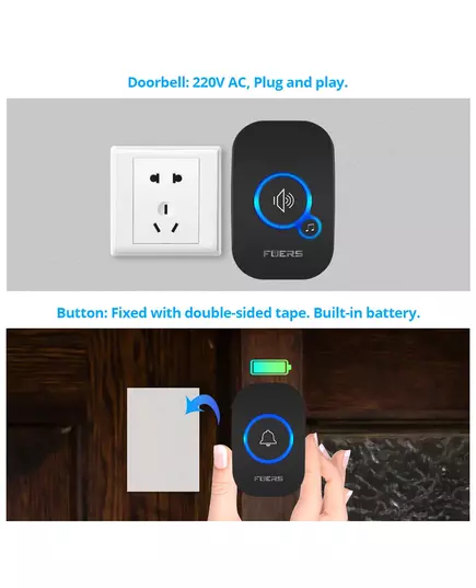 Fuers Wireless Doorbell Home Welcome Smart Door bell 150M Long Wireless Distance 32 Songs Home Welcome