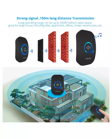 Fuers Wireless Doorbell Home Welcome Smart Door bell 150M Long Wireless Distance 32 Songs Home Welcome